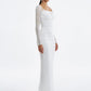 Elegant Sheer Corset Long Sleeve Maxi Dress