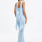 Strapless Corset Top With Neckerchief And Maxi Skirt Set