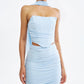 Strapless Corset Top With Neckerchief And Maxi Skirt Set