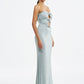 Sparkling  Strapless Maxi Dress with Cutouts and Crystals