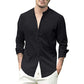 Men's Breathable Cotton Linen Henley Shirt