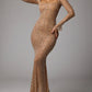 Glamorous Beaded Long-Sleeve Gown for Special Events