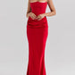 Elegant Strapless Satin Maxi Dress