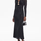Sparkling V-Neck Gown with Brooch Detail
