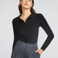 Slim Fitted Rib Polo Sweater