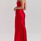 Elegant Strapless Satin Maxi Dress