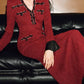 Elegant Tweed Long-Sleeved Dress