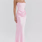 Elegant Strapless Satin Maxi Dress