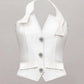 Halter Corset Top with Crystal Buttons