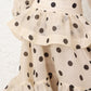 Elegant Polka Dot Ruffle Dress Set(No belt)