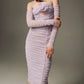 Elegant Mesh Hollow Midi Dress