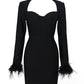 Feather Cuff Mini Dress