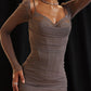 Elegant Sheer Corset Long Sleeve Maxi Dress