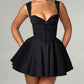 Queen Anne Neckline Corset Mini Dress For Party Date Night Dress