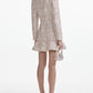 Long-Sleeved Sequined Tweed Mini Dress