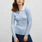 Slim Fitted Rib Polo Sweater