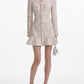 Long-Sleeved Sequined Tweed Mini Dress