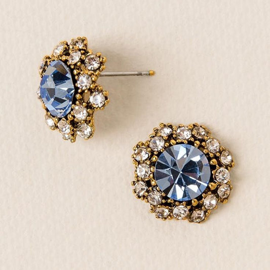 Fascinating Vintage Earrings in Radiant Blue – Round Beauty for Any Occasion