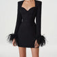 Feather Cuff Mini Dress