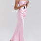 Elegant Strapless Satin Maxi Dress