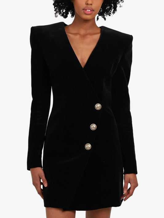 Slim Fit Velvet Suit Dress
