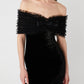 Elegant Off-the-Shoulder Velvet Mini Dress