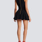 Deep V buttoned mini dress