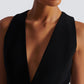 Deep V buttoned mini dress