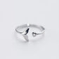 Beautiful dolphin tail ring made of 925 sterling silver with adjustable zirconium dioxide for perfect wearing comfort