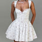 Queen Anne Neckline Corset Mini Dress For Party Date Night Dress