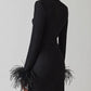 Feather Cuff Mini Dress