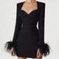 Feather Cuff Mini Dress