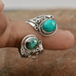 Adjustable ring with elegant double turquoise setting