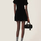 Peter Pan Collar Button Front Velvet Dress