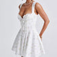 Queen Anne Neckline Corset Mini Dress For Party Date Night Dress
