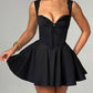 Queen Anne Neckline Corset Mini Dress For Party Date Night Dress
