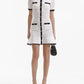 Knit Mini Dress with Scallop Hem and Contrast Trim