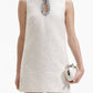 Sequin Embellished Shift Dress with Keyhole Detail