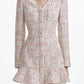 Long-Sleeved Sequined Tweed Mini Dress