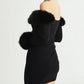 Luxurious Fur Collar Trimmed Dress