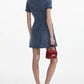 Tweed Belted Mini Dress with Braided Trim