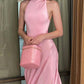 Pink Halterneck Midi Dress - Flattering & Versatile