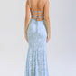 Lace Jacquard Tie-wrap Backless Maxi Dresses