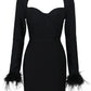 Feather Cuff Mini Dress
