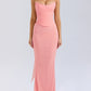 Strapless Corset Top With Neckerchief And Maxi Skirt Set