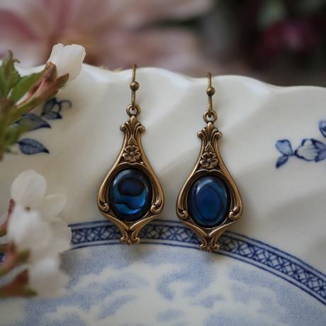 Stunning Radiant Blue Boho Earrings with Versatile Golden Touch