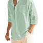 Cotton Linen Beach Button Down Shirt with Pocket (US Only)