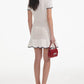 Knit Mini Dress with Scallop Hem and Contrast Trim