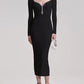 Knit Midi Dress with Crystal Detailing