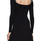 Knit Mini Dress with Crystal Embellished Neckline
